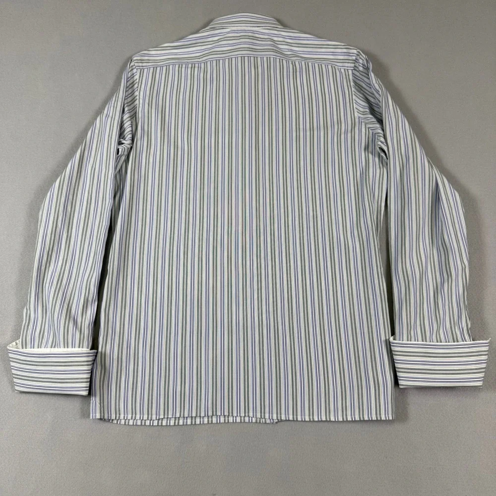 Banana Republic Slim Fit Albini Italian Fabric Striped Shirt Mens M 15-15.5 7.99
